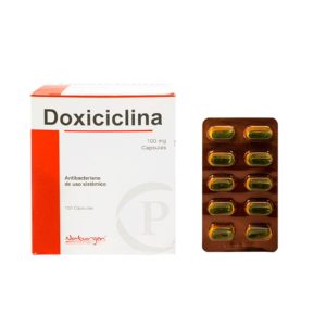 Doxiciclina 100mg Cápsulas  Requiere receta médica  X Blister