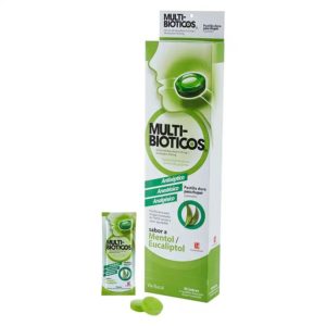 Multi-bioticos Pastilla dura con sabor a Mentol y Eucaliptol X Unidad
